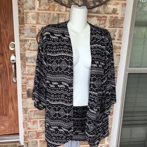 Cardigan kimono chiffon Short 3/4 sleeves 100%poly